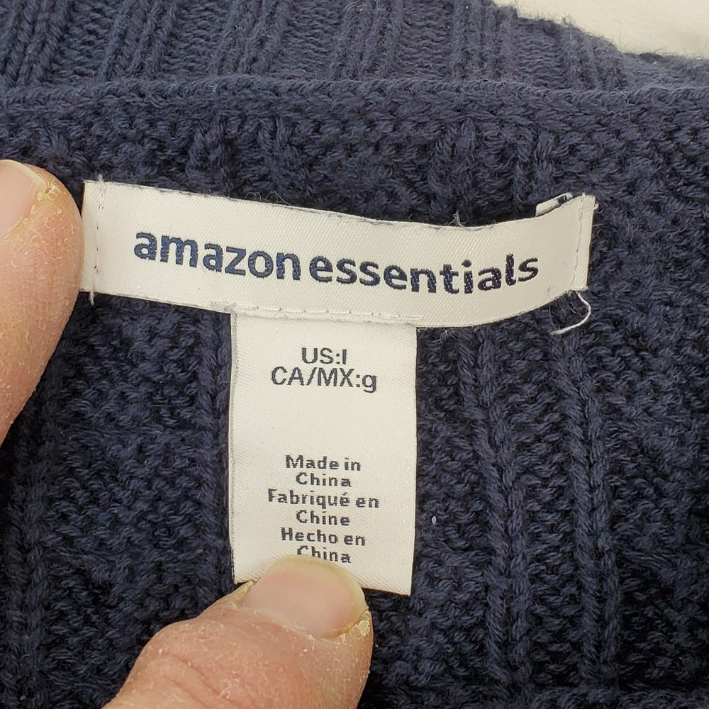 Amazon Essentials Navy Blue Cable‎ Knit Sweater Women's Size Large - Picture 2 of 4